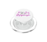 Just a Girl Who Loves Wisconsin Pink Cute Wisconsin Girl PopSockets PopGrip para MagSafe