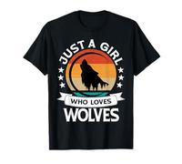 Just A Girl Who Loves Wolves Wolf Disfraz para Amantes Camiseta