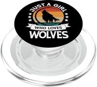 Just A Girl Who Loves Wolves Wolf Disfraz para Amantes PopSockets PopGrip para MagSafe