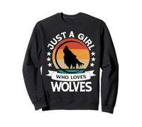 Just A Girl Who Loves Wolves Wolf Disfraz para Amantes Sudadera