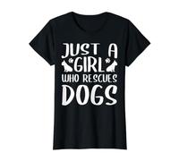Just A Girl Who Rescues Dogs Dog Rescue Camiseta gráfica económica, Mujer, Negro, S