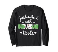 Just A Girl with Burundian Roots Burundi - Bandera del Orgullo para Mujer Manga Larga