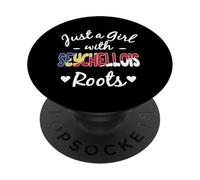 Just A Girl with Seychelllois Roots Flag Pride PopSockets PopGrip Adhesivo