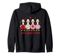 Just a Goose in Love Valentine Goose Squad Hearts, Lindos y Divertidos Sudadera con Capucha
