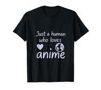 Just a Human Who Loves Anime - Globo de corazón morado pastel Camiseta
