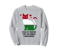Just a Hungarian Girl Who Loves Cats - Magyar Flag Sudadera
