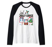 Just A Jolly Goose Christmas Fun Camiseta Manga Raglan
