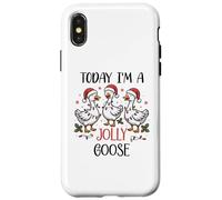 Just a Jolly Goose Christmas Silly Festive Goose on Loose Carcasa para iPhone X/XS