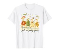 Just a Jolly Goose Christmas Watercolor Parade Camiseta