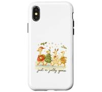 Just a Jolly Goose Christmas Watercolor Parade Carcasa para iPhone X/XS