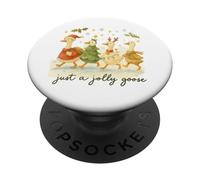 Just a Jolly Goose Christmas Watercolor Parade PopSockets PopGrip Adhesivo