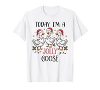 Just a Jolly Goose Silly Christmas Festive Goose on Loose Camiseta