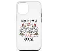 Just a Jolly Goose Silly Christmas Festive Goose on Loose Carcasa para iPhone 12/12 Pro