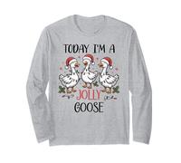 Just a Jolly Goose Silly Christmas Festive Goose on Loose Manga Larga