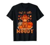 Just A Little Moody Fall Cow Acción de Gracias, Otoño, Vibras Otoñales Camiseta