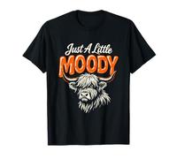 Just A Little Moody Highland Cows Cow Lover Mujeres Chicas Camiseta