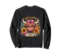 Just A Little Moody Highland Cows Cow Lover Mujeres Chicas Sudadera