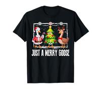 Just A Merry Goose Papá Noel Árbol de Navidad Reno Navidad PJS Camiseta