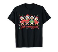 Just A Merry Goose Santa Lights Duck Christmas Pajamas Camiseta
