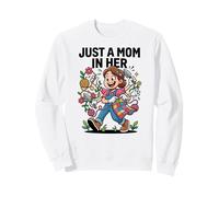 Just A Mom In Her Era Tejer Humor Jardinería Sudadera