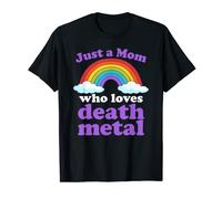 Just A Mom Who Love Death Metal Cita de música divertida Rainbow Camiseta