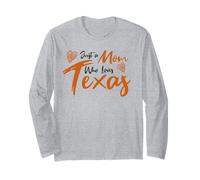Just a Mom Who Loves Texas State Pride Cute Texas Mom Manga Larga