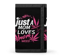 Just A Mom Who Loves Weed - Cartera de tres pliegues con bolsillo frontal con ventana de identificación, regalos para hombres y mujeres, Estilo:, Talla única, MHXYZHW