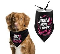 Just A Mom Who Loves Weed - Pañuelo para perro con diseño de triángulo ajustable, accesorios para gatos y perros