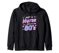 Just a Nurse Born in The 80s Retro Vintage Nursing RN LPN Sudadera con Capucha