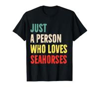 Just A Person Who Loves Seahorses - Camisa Retro para Amantes del Caballito de mar Camiseta