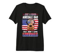 Just A Proud Airedale Dad Merica Dog Sunglasses 4th of July Camiseta Premium