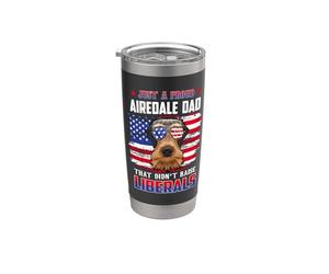 Just A Proud Airedale Dad Merica Dog Sunglasses 4th Of July Vaso térmico de acero inoxidable de doble pared