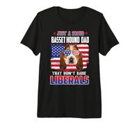 Just A Proud Basset Hound Dad Merica Dog 4th of July Camiseta Premium