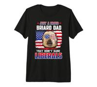 Just A Proud Briard Dad Merica Dog Patriotic 4th of July Camiseta Premium