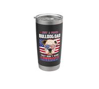 Just A Proud Bulldog Dad Merica Dog Patriotic 4th Of July Vaso térmico de acero inoxidable de doble pared