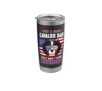 Just A Proud Cavalier Dad Merica Dog Patriotic 4th Of July Vaso térmico de acero inoxidable de doble pared