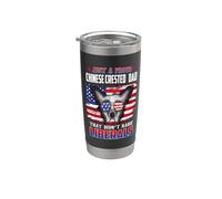 Just A Proud Chinese Crested Dog Dad Merica Dog 4th Of July Vaso térmico de acero inoxidable de doble pared