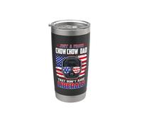 Just A Proud Chow Chow Dad Merica Dog Patriotic 4th Of July Vaso térmico de acero inoxidable de doble pared