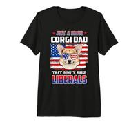 Just A Proud Corgi Dad Merica Dog Patriotic 4th of July Camiseta Premium