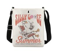 Just a Silly Goose On The - Bolso cruzado suelto de ganso para verano, club, playa, viaje, regalo para amantes, Goose Summer Cb EU, 8.27 Inches ×6.5 Inches × 0.79 Inches
