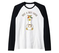 Just A Silly Goose On The Loose Funny Meme Niños Niñas Camiseta Manga Raglan