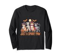Just A Spooky Paw Cute Halloween Gatos en Disfraces Manga Larga