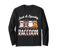 Just A Spooky Raccoon Halloween Costume Funny Trash Panda Manga Larga