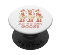 Just a Strong Goose Pink Ribbon Concientización sobre el cáncer de Mama PopSockets PopGrip Adhesivo