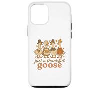 Just a Thankful Goose Funny Thanksgiving Retro Fall Carcasa para iPhone 12/12 Pro