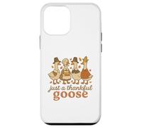 Just a Thankful Goose Funny Thanksgiving Retro Fall Carcasa para iPhone 12 Mini