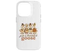 Just a Thankful Goose Funny Thanksgiving Retro Fall Carcasa para iPhone 14 Pro