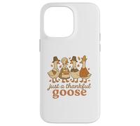 Just a Thankful Goose Funny Thanksgiving Retro Fall Carcasa para iPhone 14 Pro MAX