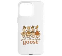 Just a Thankful Goose Funny Thanksgiving Retro Fall Carcasa para iPhone 15 Pro MAX