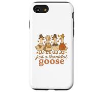 Just a Thankful Goose Funny Thanksgiving Retro Fall Carcasa para iPhone SE (2020) / 7/8